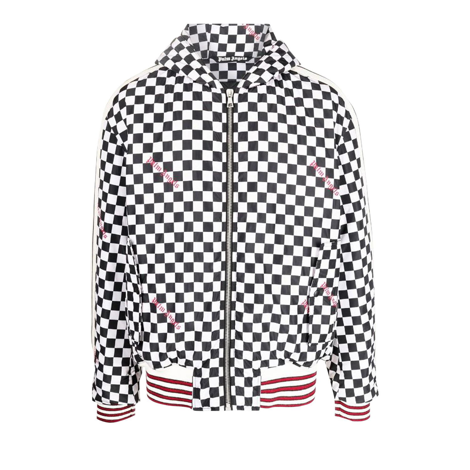 Mikina Palm Angels Damier Puffed Hoodie Jacket Šedá | PMEA225F22FAB0011025, 1