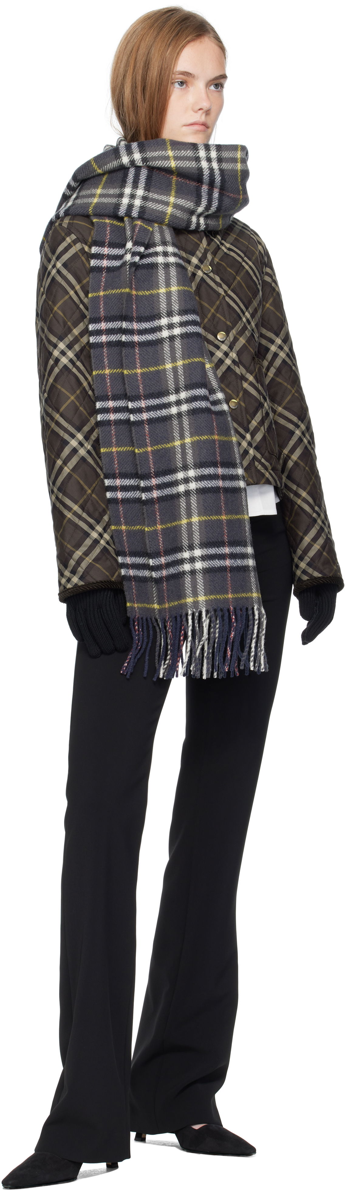 Šál Burberry Burberry British Wool Check Scarf Navy | 8109460, 1