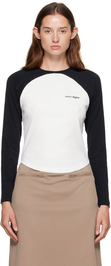 Tričko Courrèges Courrèges Circle Contrast Long Sleeve T-Shirt Čierna | 325JTS228JS0203, 0