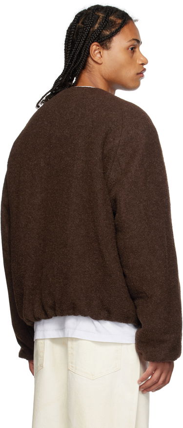 Sveter We11done We11done Collarless Bomber Jacket Hnedá | WD-JP3-23-142-M-BR, 2