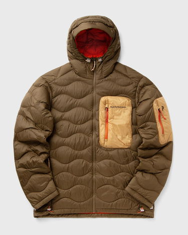 Prešívaná bunda Peak Performance HeliuUtility Wavy Quilted Down Hooded Jacket Hnedá | G79848080, 0