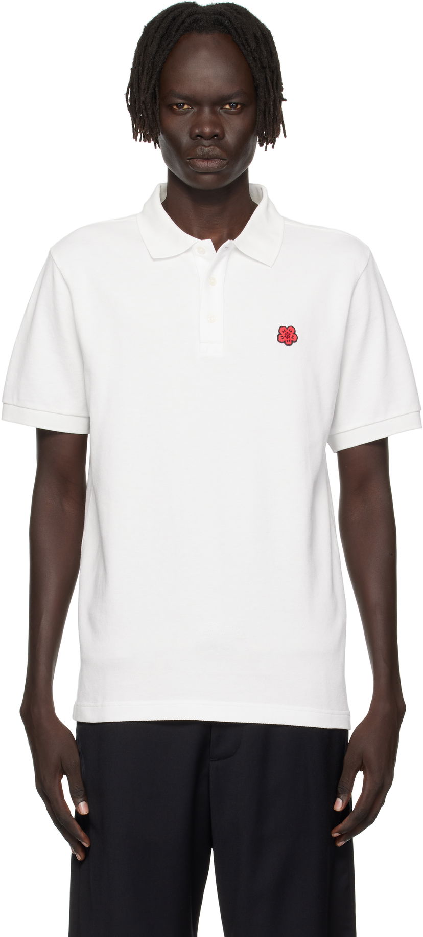 Polo tričko KENZO Kenzo Paris 'Boke Flower' Slim Fit Polo Biela | FF65PO1534PU