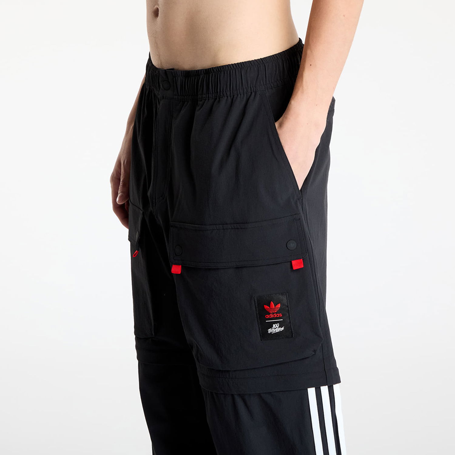 Cargo nohavice adidas Originals 100 Thieves Zip Pants Čierna | JM3260, 1
