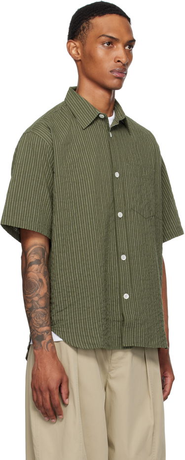 Košeľa NORSE PROJECTS Norse Projects Mo Oversized Stripe Short Sleeve Shirt Zelené | N40-0829, 1