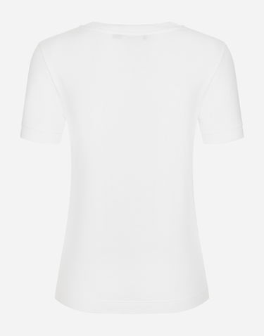 Tričko Dolce & Gabbana Jersey T-shirt With Dg Logo Patch Biela | F8N08ZGDBVXS8400, 1