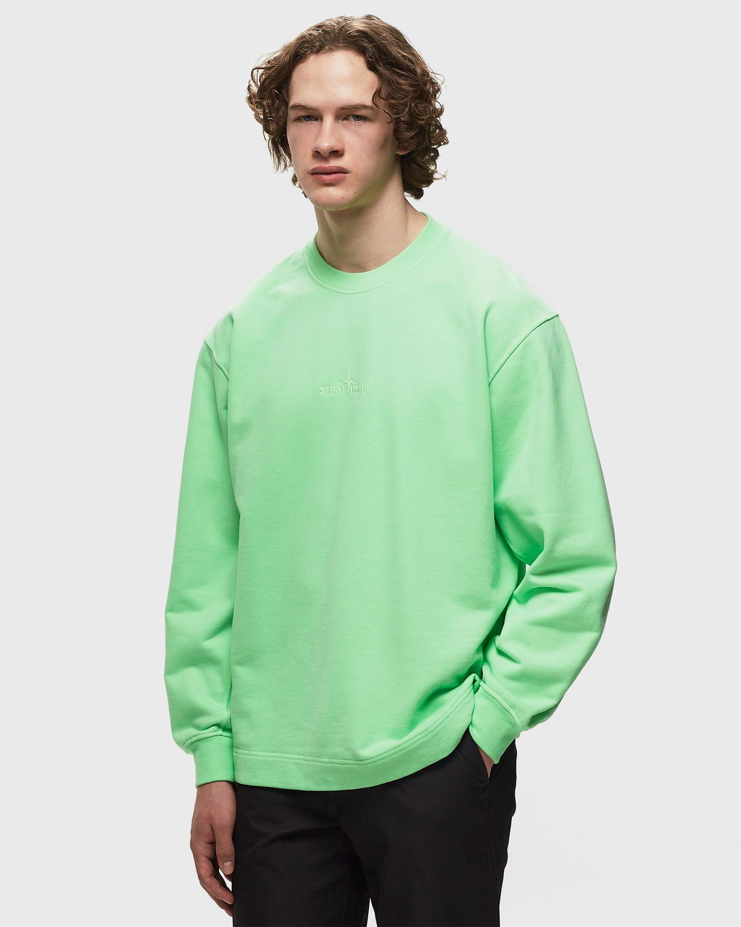Sveter Stone Island Cotton Crewneck Zelené | 791565477.V0052, 1