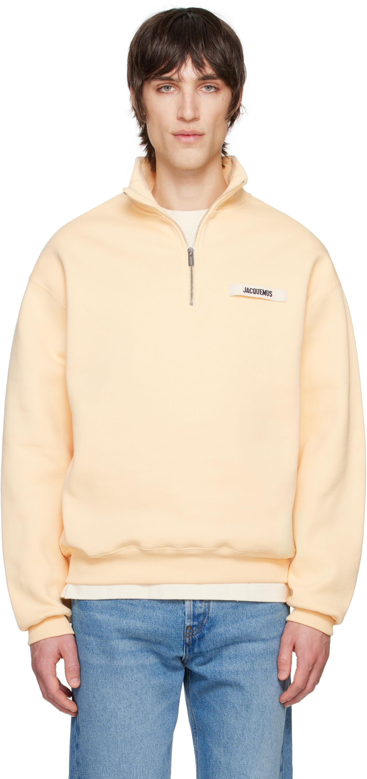 Mikina Jacquemus Jacquemus Gros Grain Zipped Rollneck Sweatshirt Béžová | 25E255JS283-2458, 0