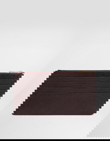 Peňaženka Dolce & Gabbana Dolce & Gabbana Iguana-Print Leather Card Holder Vínová | BI1265A109580342, 2