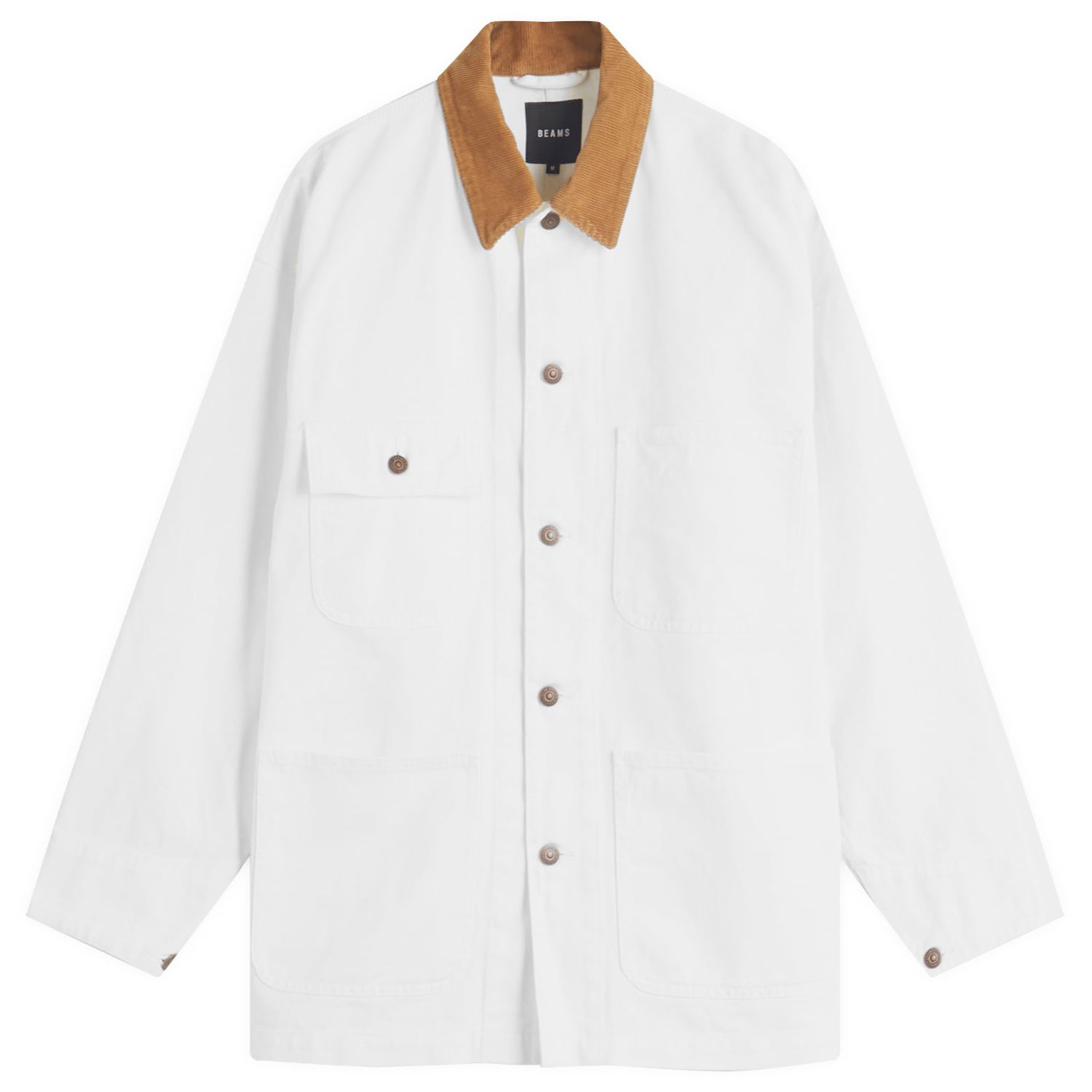 Bunda BEAMS Loose Coverall Jacket Biela | 1118-2536-791-01, 1