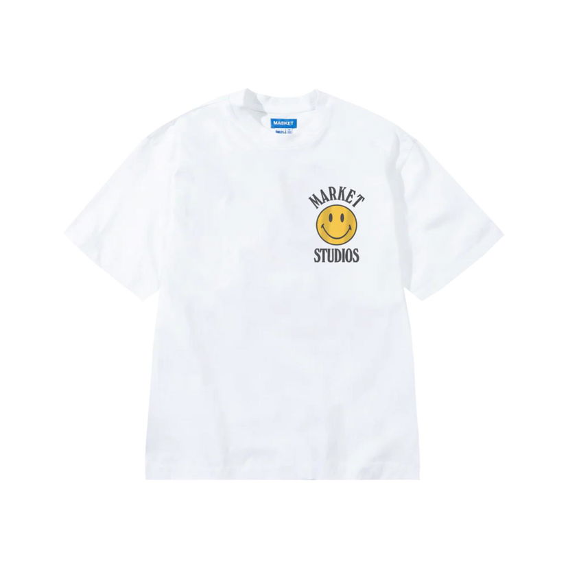 Tričko MARKET Smiley Upside Down Lockup T-Shirt Biela | SS0228-WHITE