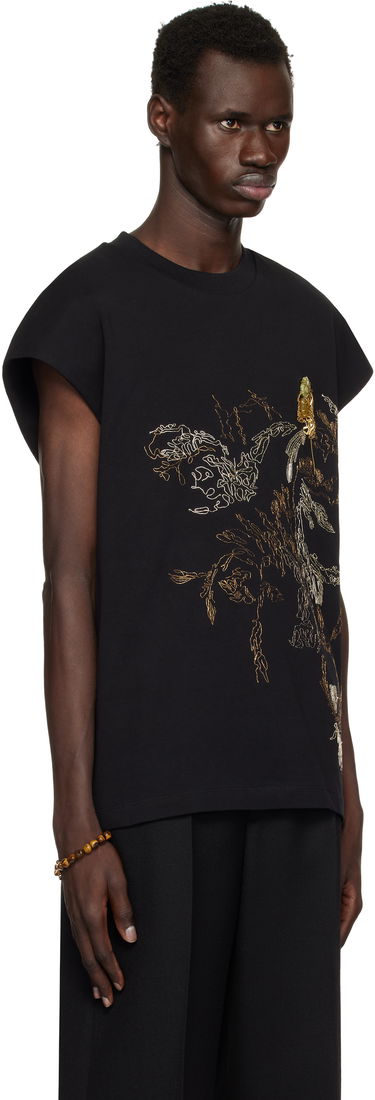 Tričko Dries Van Noten Dries Van Noten Embroidered Sleeveless T-Shirt Čierna | 251-021116-1603, 1