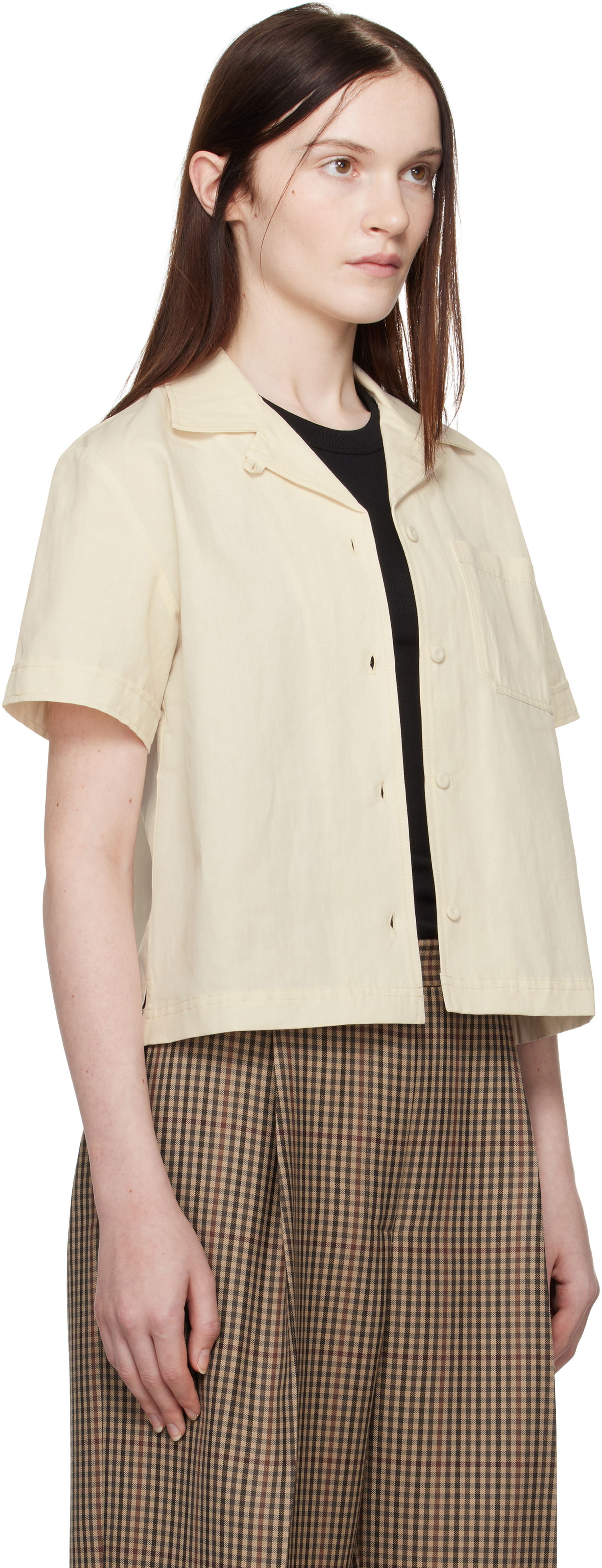 Košeľa A.P.C. A.P.C. Maeva Cropped Camp Collar Shirt Béžová | COHEJ-F12583, 1