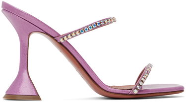 Starostlivosť o obuv Amina Muaddi Amina Muaddi Gilda Crystal-Embellished Heeled Sandals Fialová | GILDA SLIPPER CL GLITTER, 0