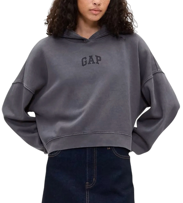 Mikina GAP Vintage Wash Cropped Logo Hoodie Šedá | 429497-04, 0