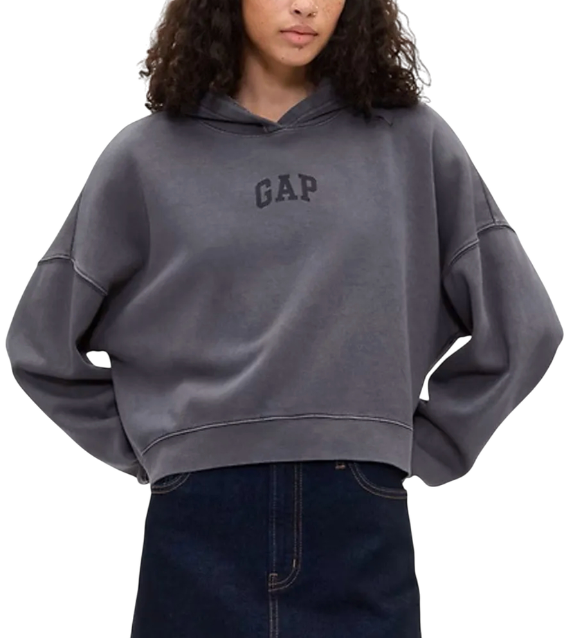 Mikina GAP Vintage Wash Cropped Logo Hoodie Šedá | 429497-04