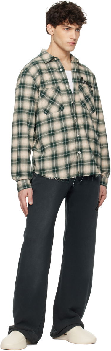 Košeľa AMIRI Amiri Shotgun Distressed Plaid Flannel Shirt Zelené | AMSTFL1009, 3