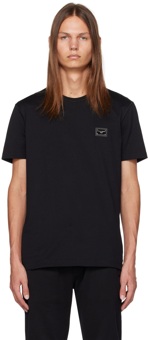 Tričko Dolce & Gabbana Black Plaque T-Shirt Čierna | G8PT1TG7F2I, 0