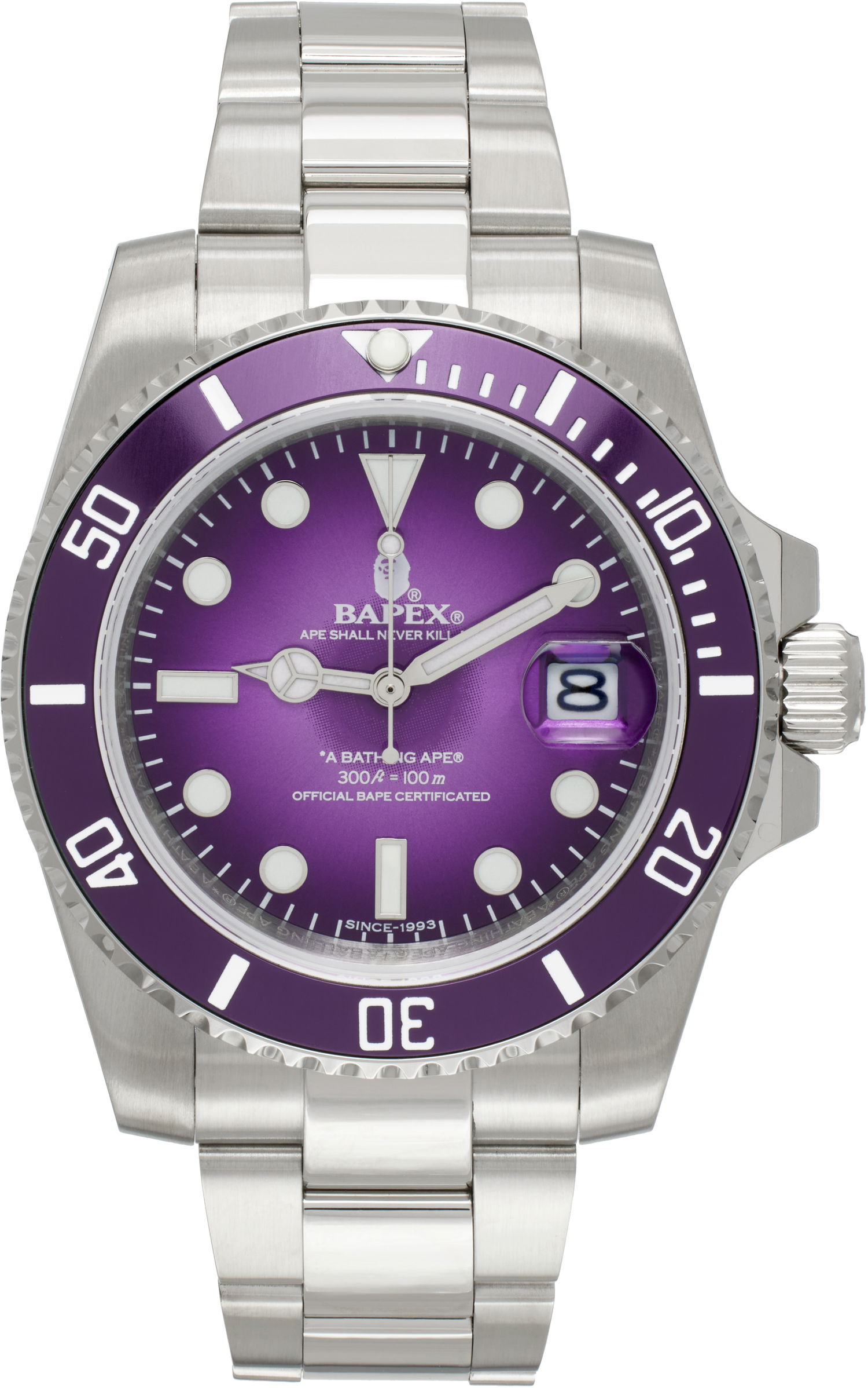 Hodinky BAPE Silver & Purple Type 1 Watch Fialová | 001WHK201301M, 0