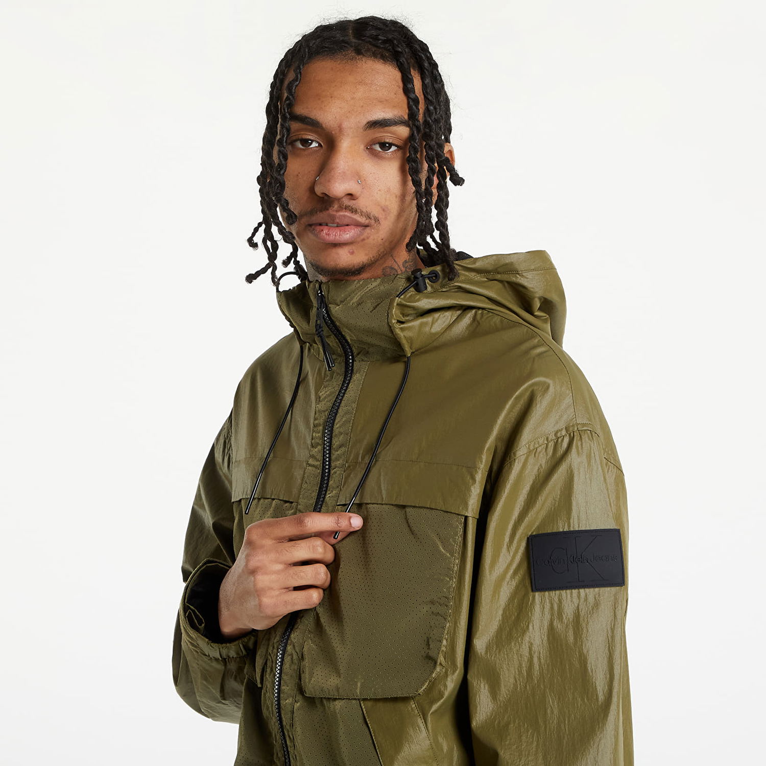 Bunda CALVIN KLEIN Perforated Wet Look Jacket Zelené | J30J320268 LB6, 1