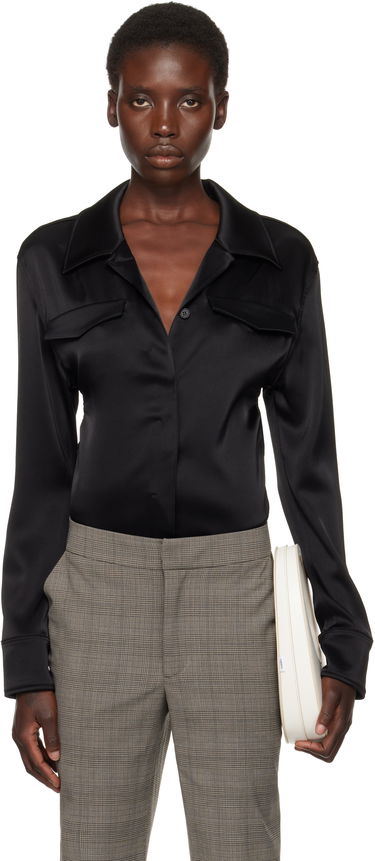 Košeľa Courrèges Courrèges Satin Shirt Čierna | 225CBD123TA0007, 0
