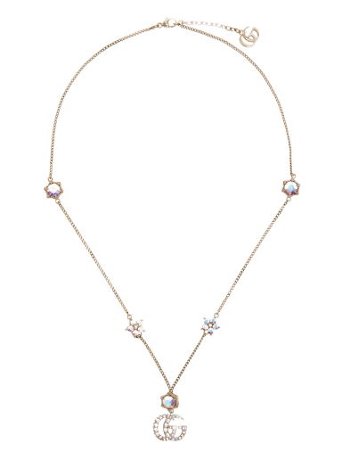 Náhrdelník Gucci Crystal Double G Necklace Béžová | 753868 J1D50