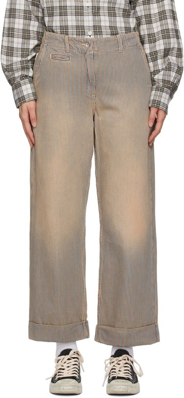 Nohavice YMC Striped Sailor Trousers Béžová | Q4WAC, 0