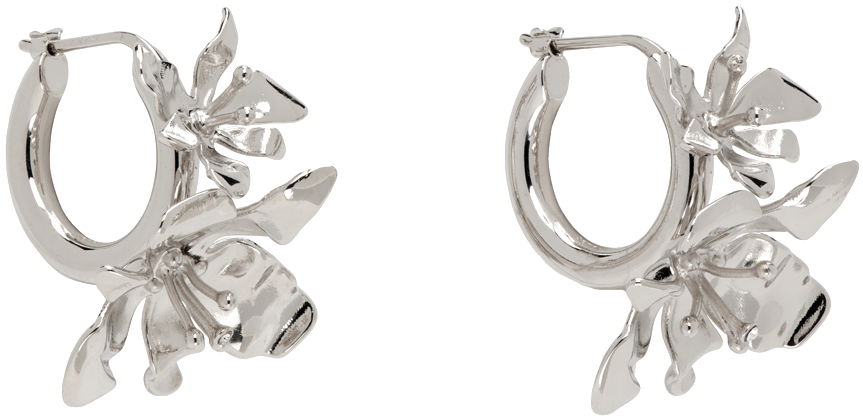 Náušnice Acne Studios Silver Flower Hoop Earrings Metalická | C50444-, 1