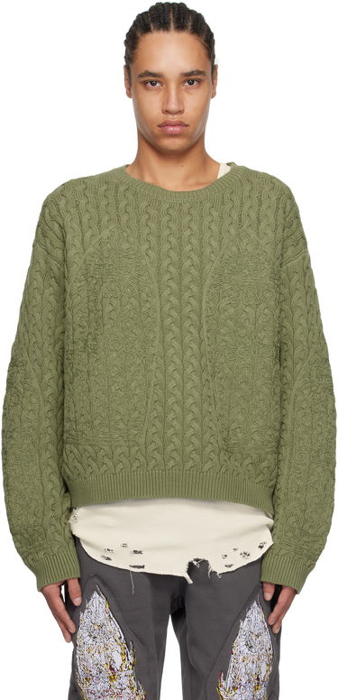 Sveter Who Decides War Who Decides War Cable Knit Sweater Zelené | 1110300011SS25, 0