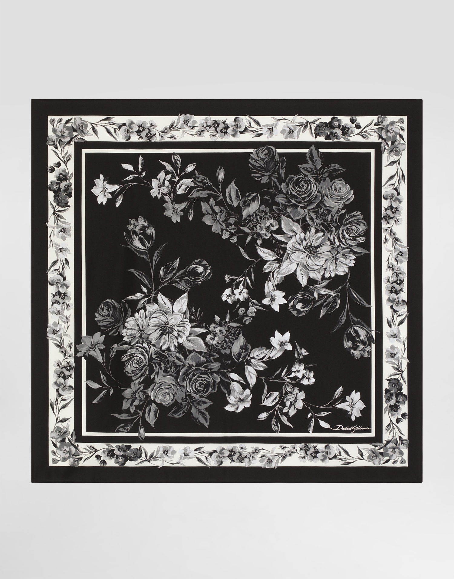 Šál Dolce & Gabbana Flower Bouquet-print Silk Scarf 70x70 Rôznofarebný | GQ348EG0TJCHN5ST, 0