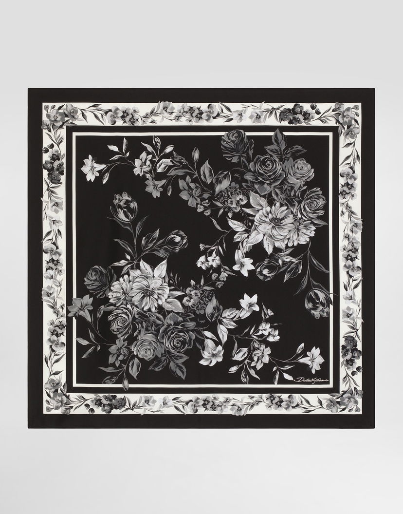 Šál Dolce & Gabbana Flower Bouquet-print Silk Scarf 70x70 Rôznofarebný | GQ348EG0TJCHN5ST