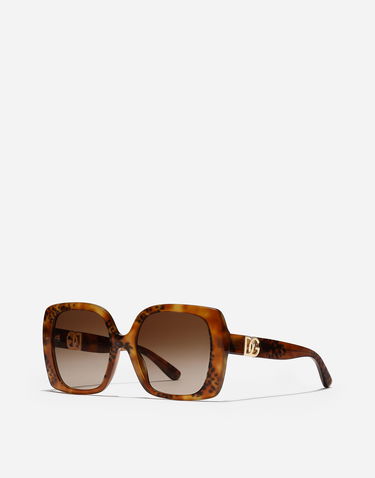 Slnečné okuliare Dolce & Gabbana Dg Allure Leopard Print Acetate Square Framed Gradient Lens Sunglasses Hnedá | VG4475VP0139V000, 1