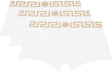Boxerky Versace Three-Pack Greca Border Boxers Biela | AU10326_A232741, 0
