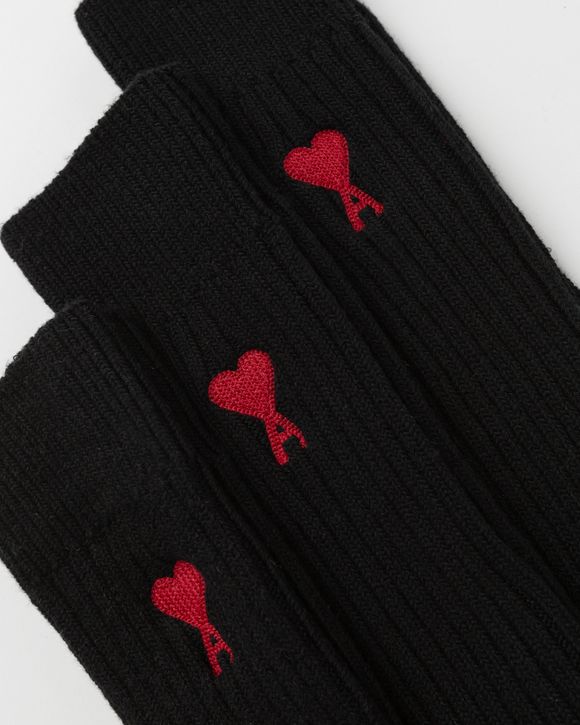 3 Pack A Heart Ribbed Socks