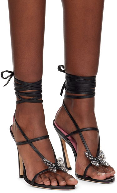 Doplnky Blumarine Blumarine Butterfly '105 Crystal-Embellished Heeled Sandals Čierna | 6A4531PX50722222, 3