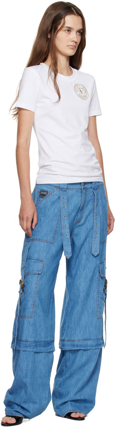 Tričko Versace Versace Jeans Couture Jersey Stretch T-Shirt Biela | E79HAHT01_ECJ03T, 3