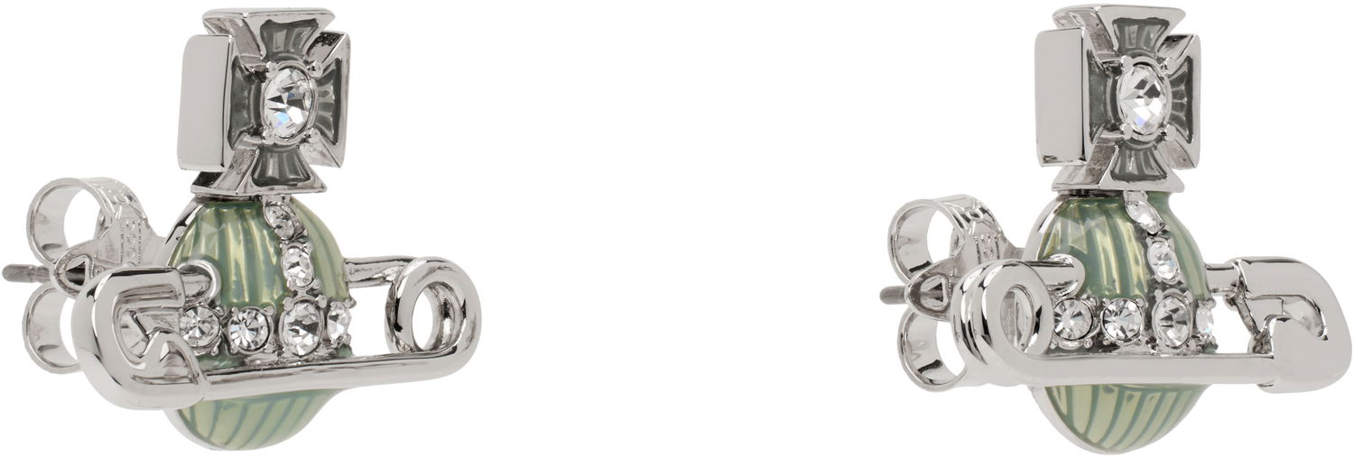 Náušnice Vivienne Westwood Vivienne Westwood Kitty Orb and Safety Pin Earrings Zelené | 6201033P-02P574-, 1