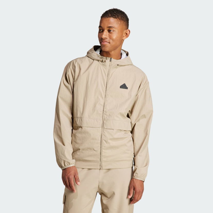 Mikina adidas Performance Sportswear City Escape Full-Zip Sweatshirt Béžová | IS9284