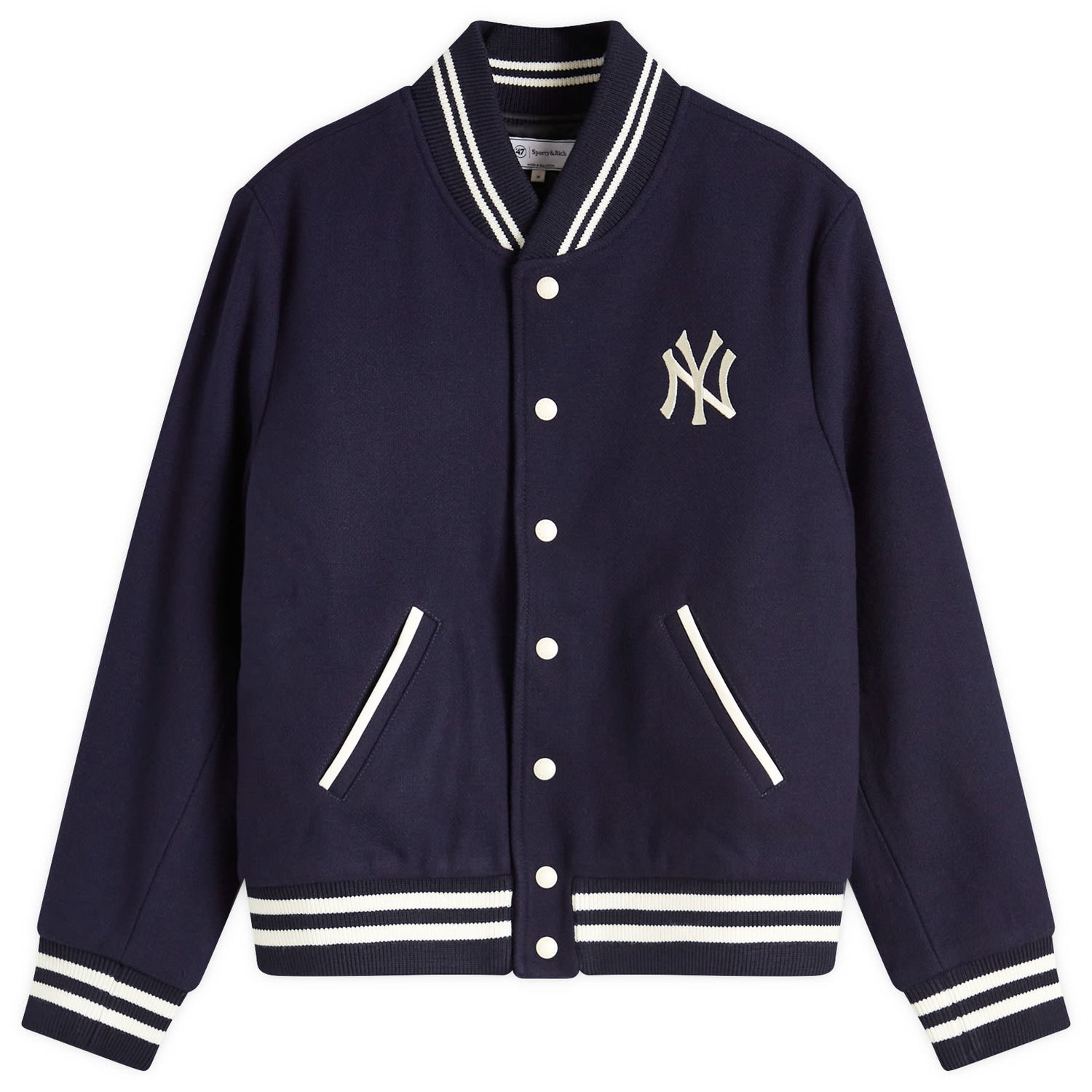 Bomber bunda Sporty & Rich Sporty & Rich Yankees Serif Varsity Jacket Navy | OW007505635BL32-NVY, 0