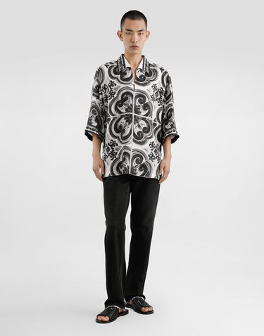Košeľa Dolce & Gabbana Dolce & Gabbana Majolica Print Linen Shirt Rôznofarebný | G5GJ8TFP4M8IU3TN, 3