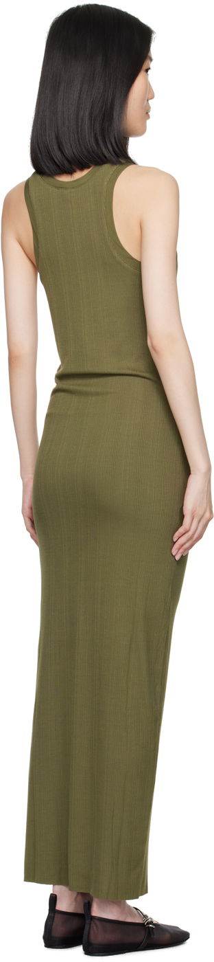 Šaty rag & bone Ribbed Round Neck Maxi Dress Zelené | WAC24P3010NH10, 2