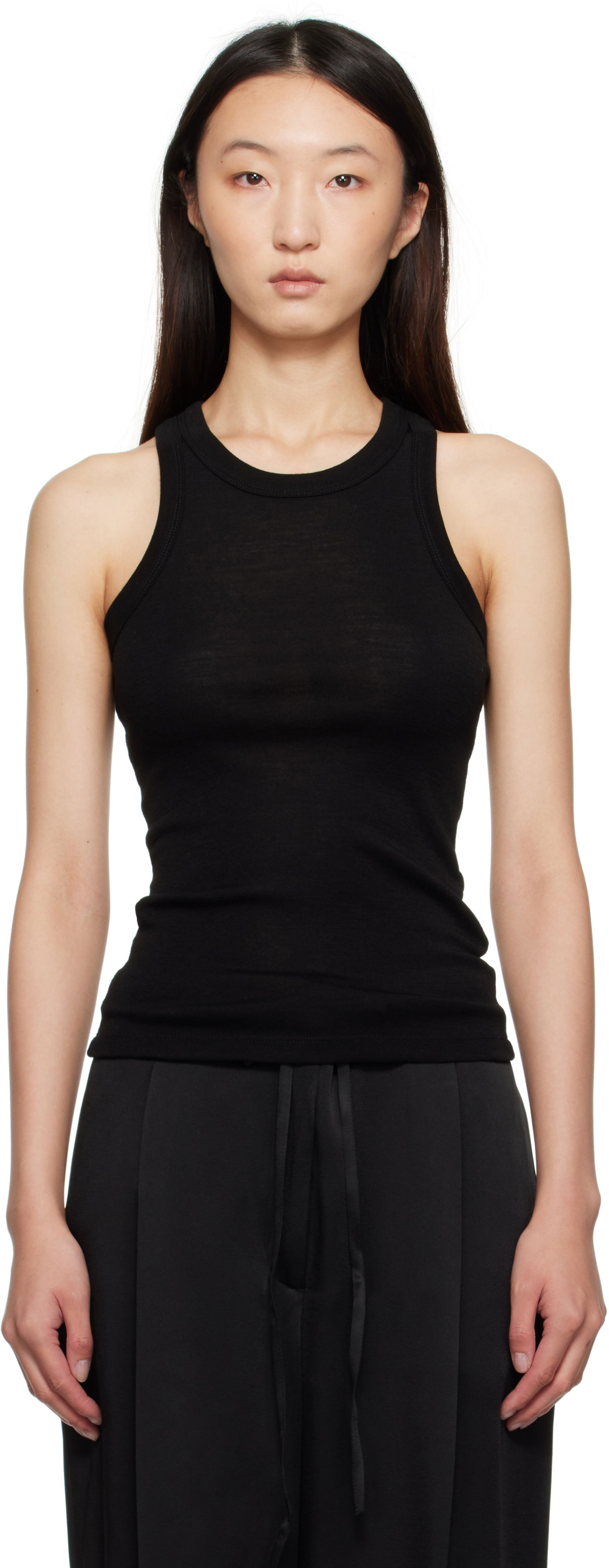 Tielko Róhe Róhe Racerback Merino Jersey Tank Top Čierna | 416-20-219, 0