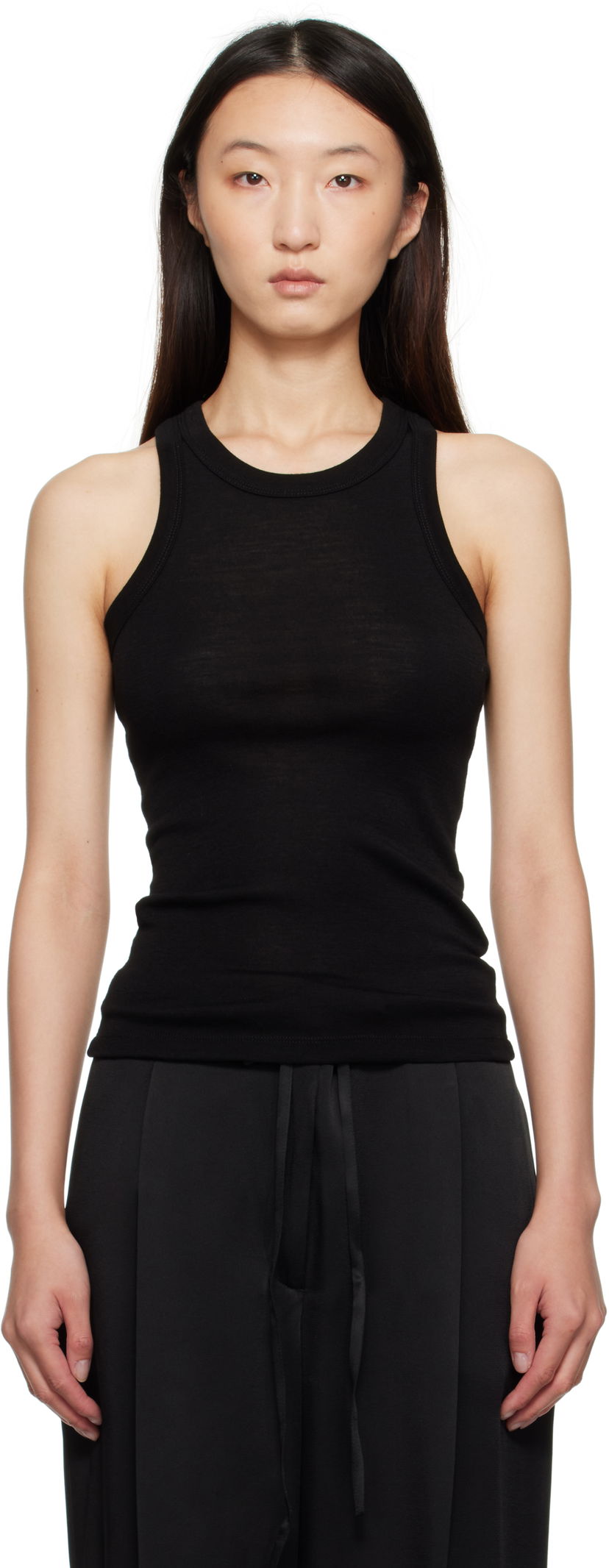Tielko Róhe Róhe Racerback Merino Jersey Tank Top Čierna | 416-20-219