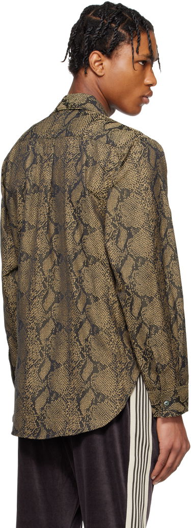 Košeľa Needles Needles One-Up Snakeskin Print Shirt Hnedá | QV103, 2