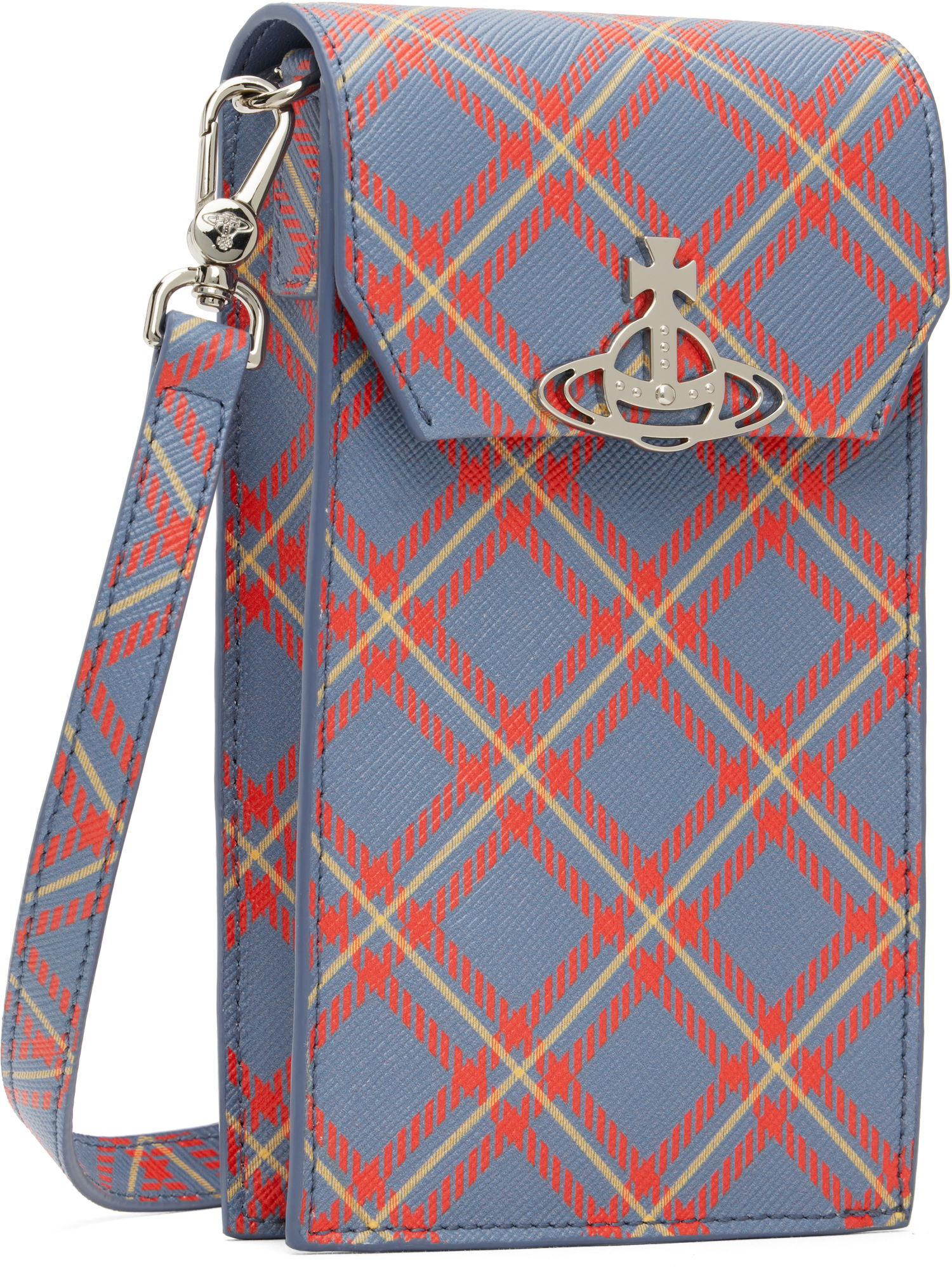 Taška cez rameno Vivienne Westwood Vivienne Westwood Derby Tartan Phone Pouch Modrá | 58030001U-S0022-, 1
