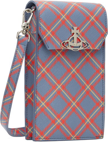 Taška cez rameno Vivienne Westwood Vivienne Westwood Derby Tartan Phone Pouch Modrá | 58030001U-S0022-, 1