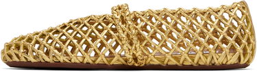 Starostlivosť o obuv Alaïa ALAÏA Braided Goatskin Ballerina Flats Metalická | AA3A029CK281, 2