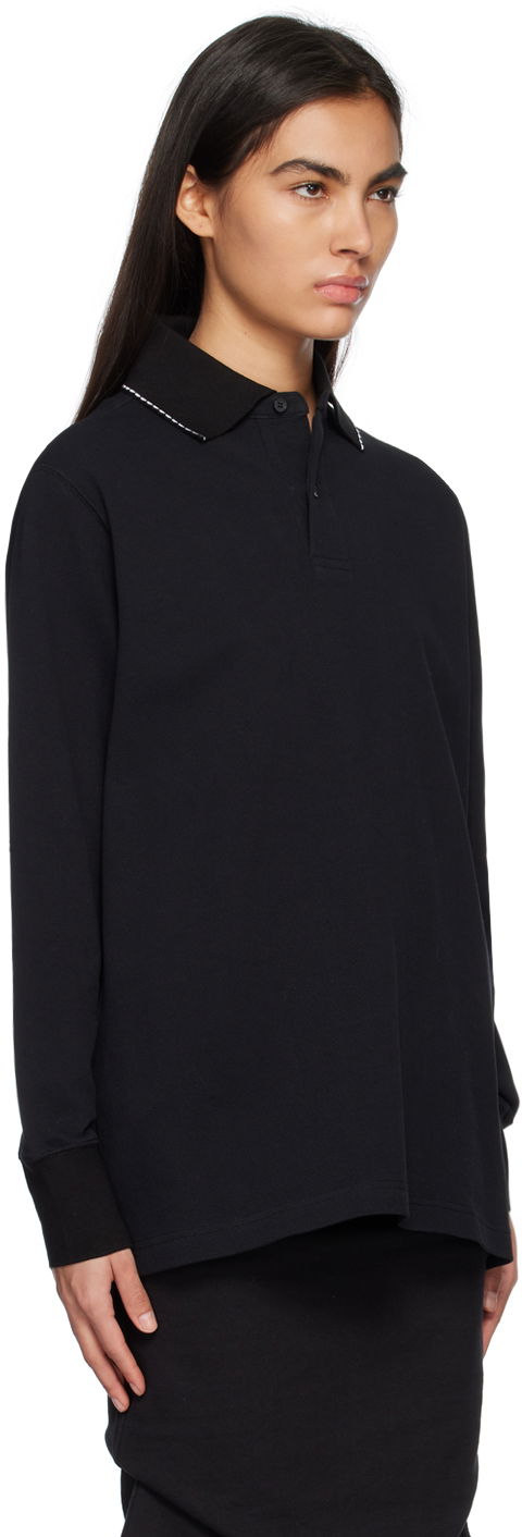 Polo tričko We11done We11done Scalloped Edge Long Sleeve Polo Čierna | WD-TT1-23-819-U-BK, 1