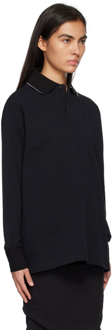 Polo tričko We11done We11done Scalloped Edge Long Sleeve Polo Čierna | WD-TT1-23-819-U-BK, 1
