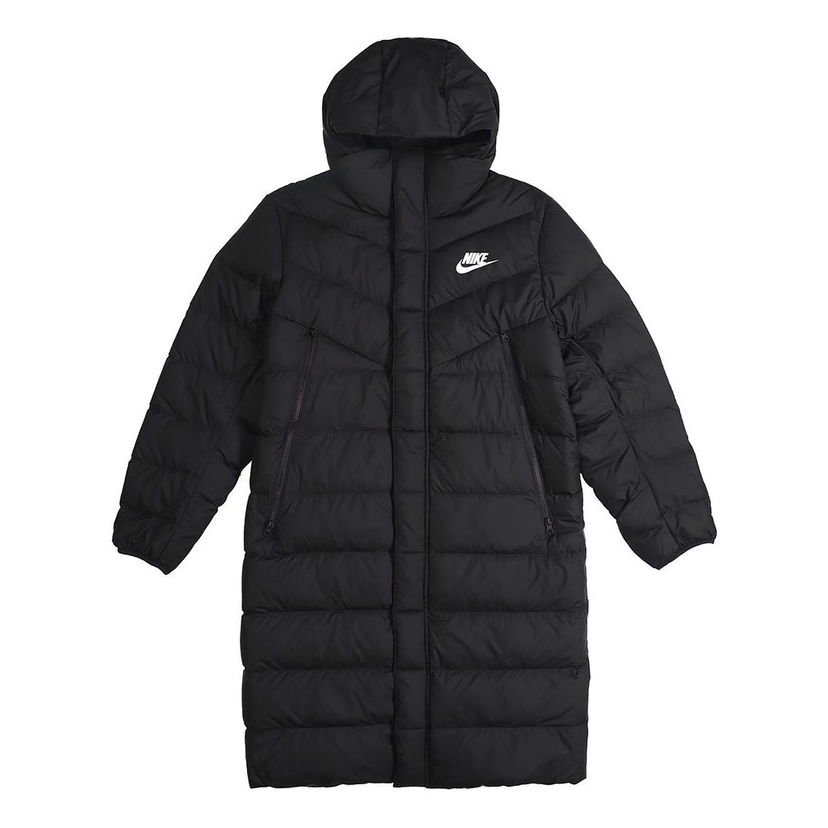 Prešívaná bunda Nike Sportswear Windrunner Down Fill Long Hooded Jacket Čierna | AA8854-010
