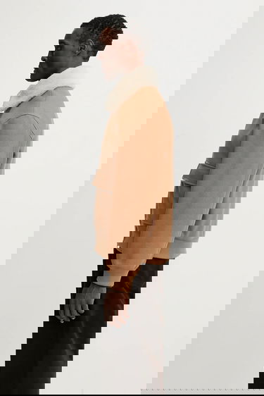 Bomber bunda MAISON KITSUNÉ Shearling Collar Jacket Hnedá | PM02140WM2030, 1